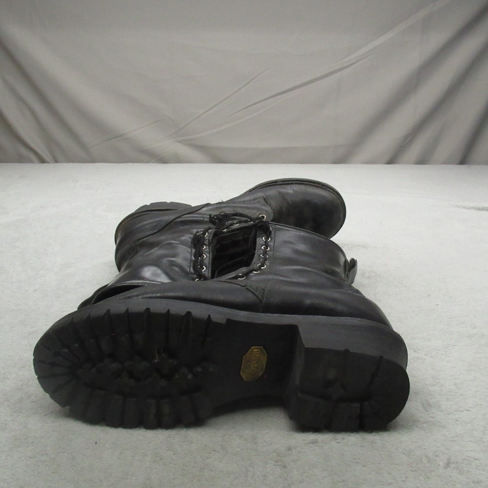 Red Wing Mens 11? Boots Black Leather Zip Lace Work Military Heeled 45EU VTG USA